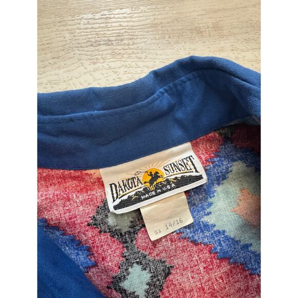 Vintage 90's BOLD Dakota Sunset Made in USA Cowgirl Western Button Down Shirt LG - Picture 3 of 6